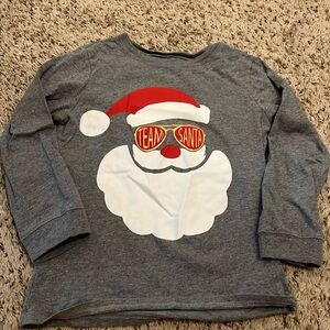 Carter’s Boys Team Santa Graphic Long Sleeve Shirt Size 7 Gray